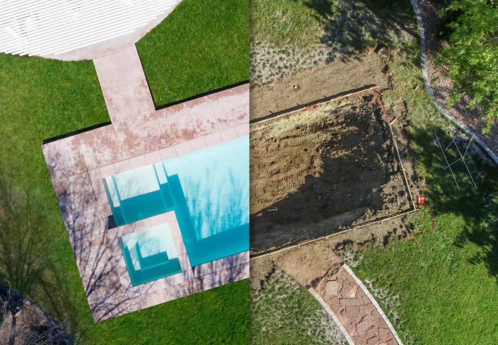 avant après d'une piscine
